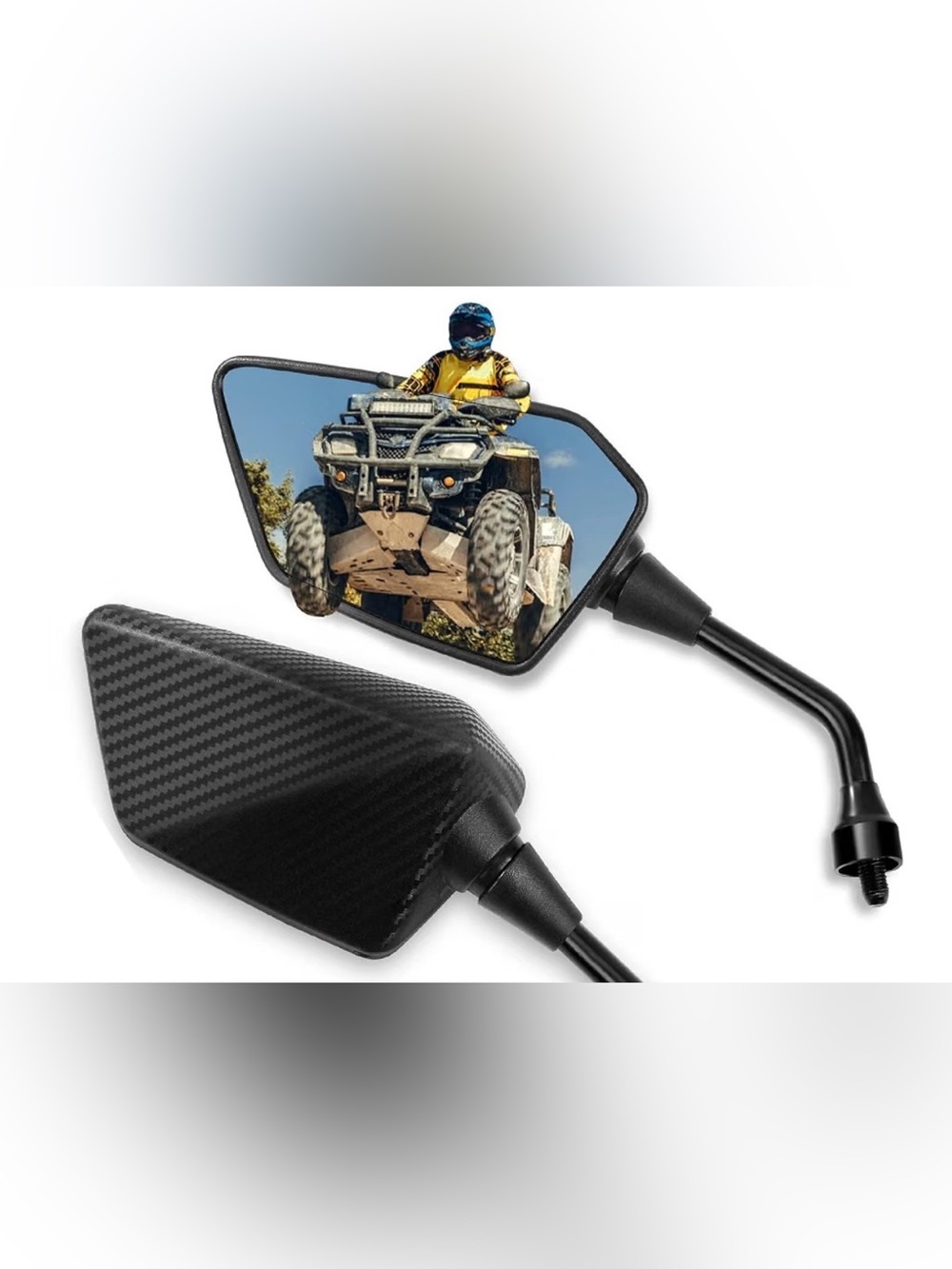 ATV Side Rearview Mirrors for Bike Motorcycle Scooter 8mm 10mm Bolt Black VGC